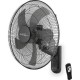 WALL FAN  15833R 45cm ΜΕΤΑΛΛΙΚΟΣ 65W BLACK ME R/C